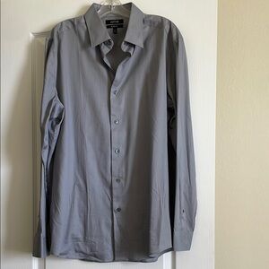 Men’s Slim Fit grey, long sleeve dress shirt